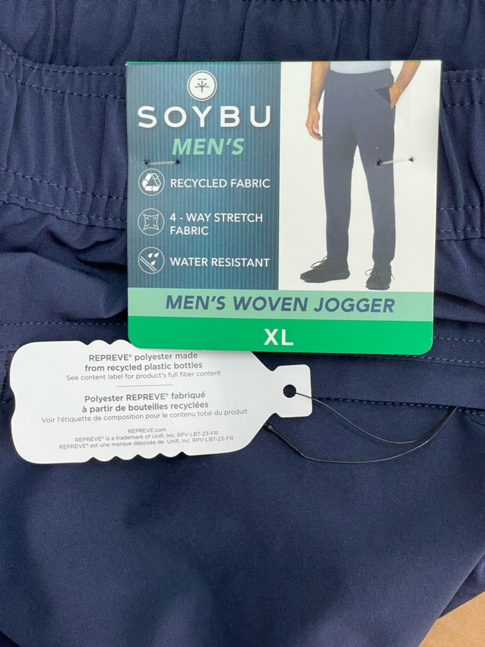 Soybu Men's Navy Performance Woven Joggers Size: XL